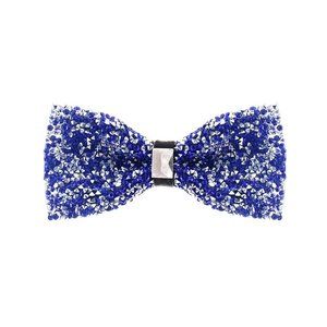 Mens Womens Rhinestone Bow Tie Satin Sequin Blue